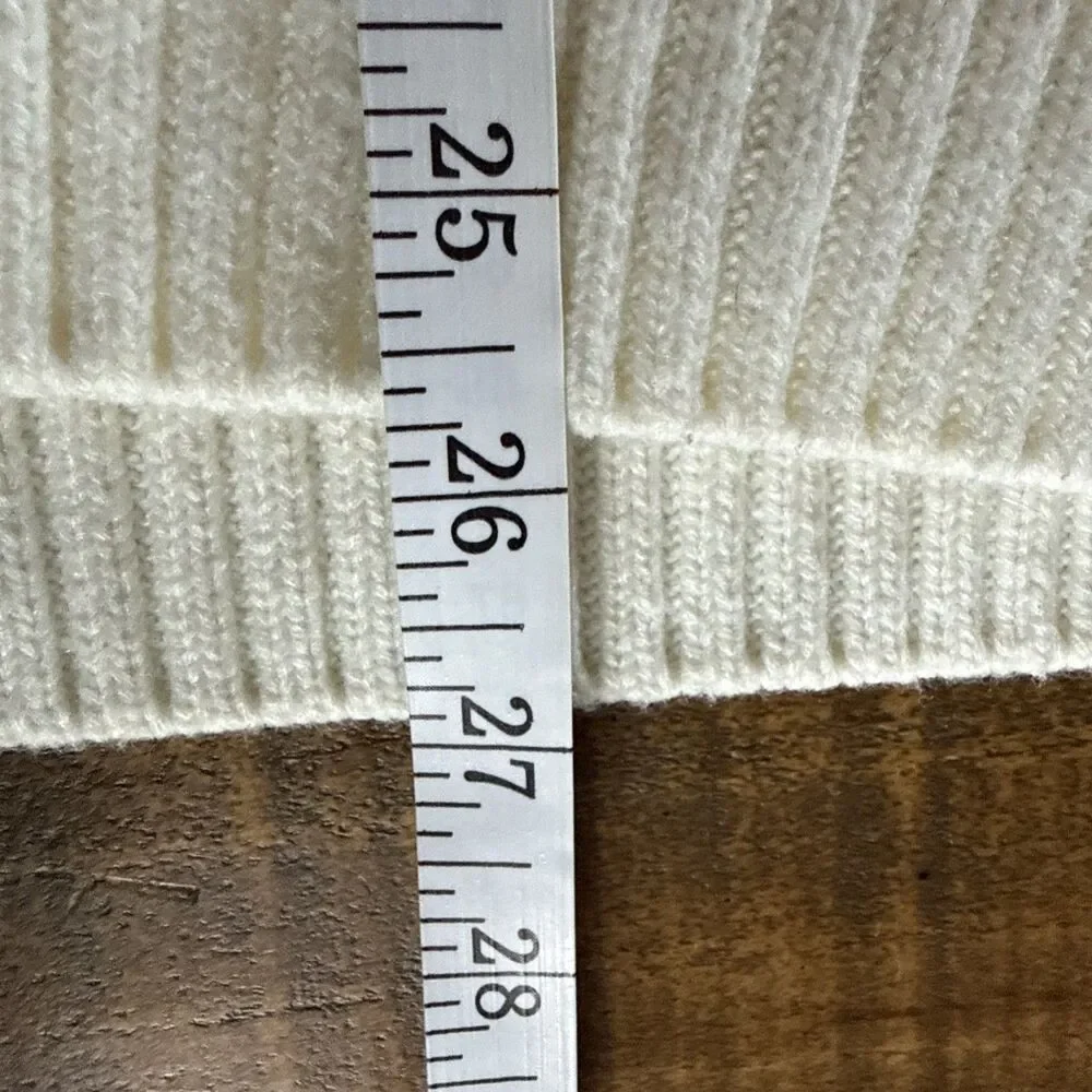 ZARA Quarter Zip Sweater XL White Blue High Neck Pullover Men’s XL Knit